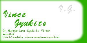 vince gyukits business card